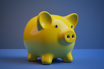 golden piggy bank, save money concept, ai generated