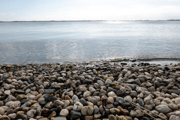 Gravel beach on the coast