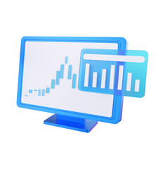 Stock market data analysis 3d rendering illustration