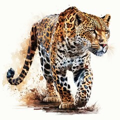 Fototapeta premium leopard on a white background