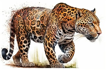 Obraz premium leopard in front of white background