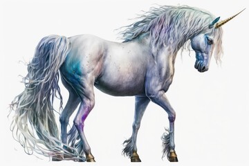 Obraz na płótnie Canvas white horse on a white