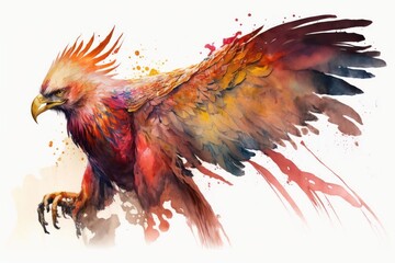 Fototapeta premium golden eagle with red wings