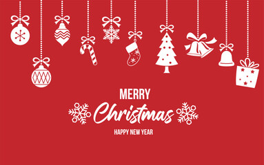 Vector Merry Christmas Event Background with Decorative Elements Design
