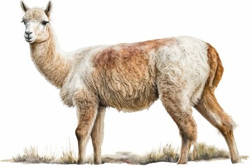 llama isolated on a white