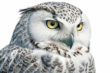 Obraz premium Snowy Owl Watercolor Isolate on white background