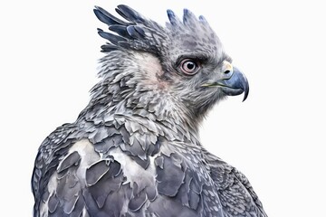 Obraz premium Harpy Eagle Watercolor Isolate on white background.