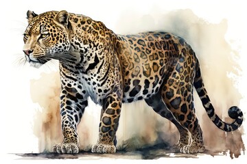 Naklejka premium Jaguar Watercolor. Isolate on white background.