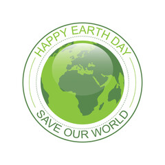 World earth day emblem label vector image