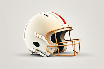 American football helmet illustration, sports concept, white background. Generative AI