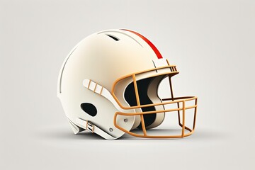 Fototapeta premium American football helmet illustration, sports concept, white background. Generative AI