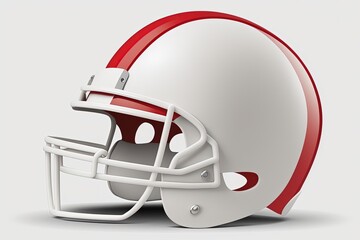 Fototapeta premium American football helmet illustration, sports concept, white background. Generative AI