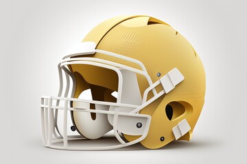 Fototapeta premium American football helmet illustration, sports concept, white background. Generative AI