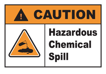 Caution Hazardous Chemical Spill Symbol Sign Board. Vector Illustration, Isolate On White Background Label. 