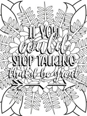 Funny-Quotes Coloring pages. Coloring page for adults and kids. Vector Illustration.