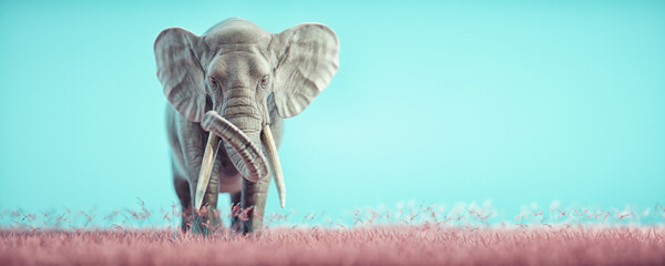 Elephant on a color background.