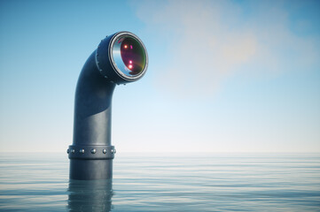 Periscope above the water.