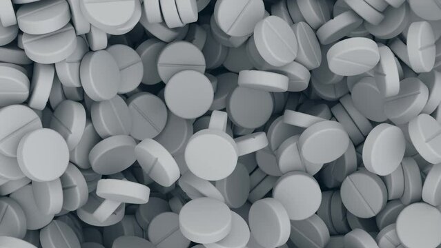 drugs, white vitamins, tablets, pills, medicinal background, concept development medicine, pharmacology, health, humanization intensive care, drug addiction problems, day medic, overdose, 3d rendering