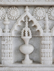Hanging Lamp Motif on an Old Tombstone