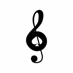 Obraz premium Treble clef logo design with Ace poker symbol.