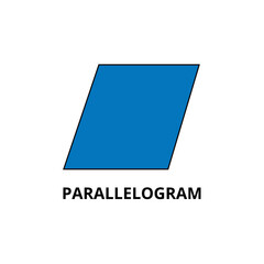 Vector illustration of a parallelogram, flat geometric shape for studying mathematics.