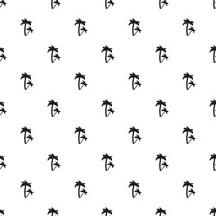 Tropical palm trees seamless pattern, transparent background, PNG illustration