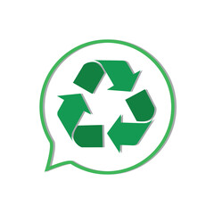 Vector illustration of the green recycling symbol.