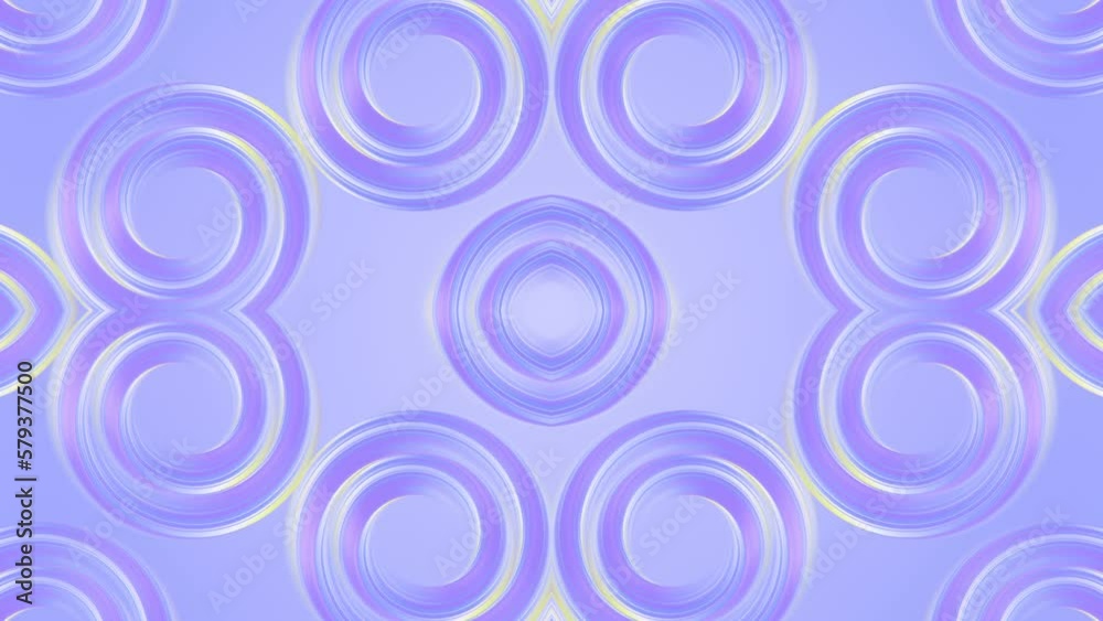 Poster Infinite loop animation of neon color abstract magical shapes. 3d rendering 4K