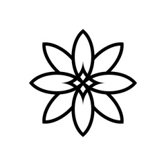 Lotus flower vector icon. Symbol of harmony, peace, meditation, relaxation. For logo, web design, user interface.