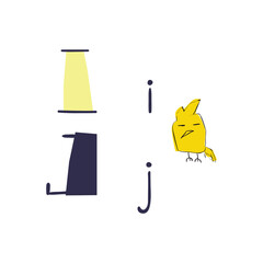 Hand drawn funny letters vector illustration