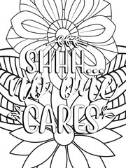 Funny-Quotes Coloring pages. Coloring page for adults and kids. Vector Illustration. 