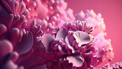 pink and white flowers generative ai
