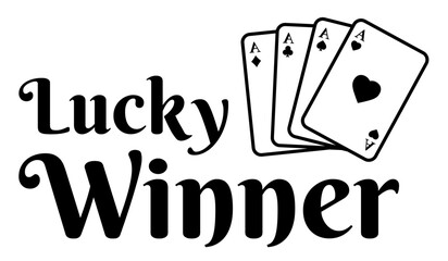 Lucky Winner SVG, Playing cards SVG, Poker SVG, Casino SVG, Poker t-shirt design