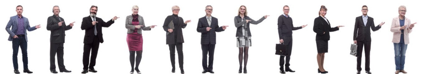 Obraz premium group of business people showing thumbs up isolated