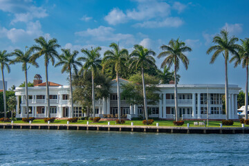Architecture along the canals of Fort Lauderdale in Florida, USA