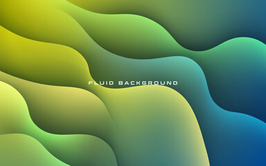 modern dynamic blue green wave shape shadow and light dimension background. eps10 vector