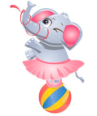 Obraz premium Cute Elephant Ballet Animals Background and Illustration
