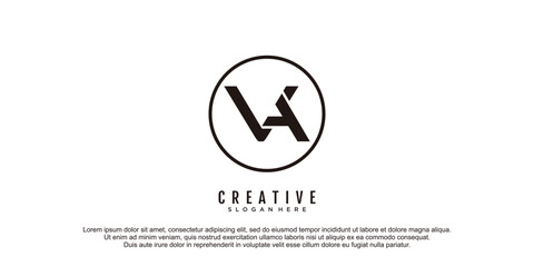 Monogram logo with Letter VA concept and unique style design premium vector
