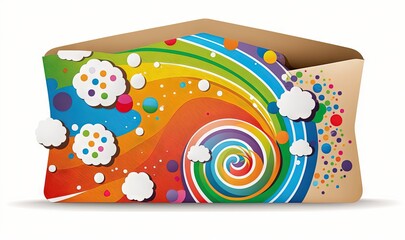  a box with a colorful design on the inside of it.  generative ai