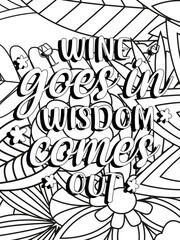 Funny-Quotes Coloring pages. Coloring page for adults and kids. Vector Illustration.