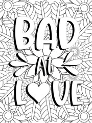 Funny-Quotes Coloring pages. Coloring page for adults and kids. Vector Illustration.