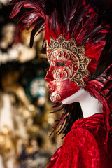 venetian red carnival mask
