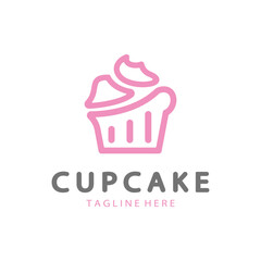 Cupcake Logo design vector illustration template. Cupcake bakery icon.cake store,caker shop ,vector