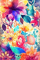 Abstract flora texture background, made with generative ai