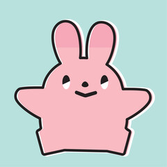 うさぎのイラスト_線画_ジャンプ