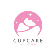 Cupcake Logo design vector illustration template. Cupcake bakery icon.cake store,caker shop ,vector