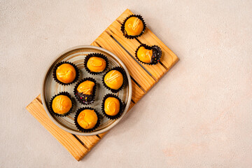 Nastar cookies or Pineapple tart is a small, bite-size pastry filled or topped with pineapple jam, commonly found throughout different parts of Southeast Asia such as Indonesia (kue nastar)