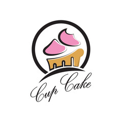 Cupcake Logo design vector illustration template. Cupcake bakery icon.cake store,caker shop ,vector