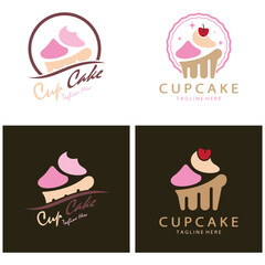 Cupcake Logo design vector illustration template. Cupcake bakery icon.cake store,caker shop ,vector