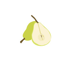 A beautiful green fruit pear vector art work .